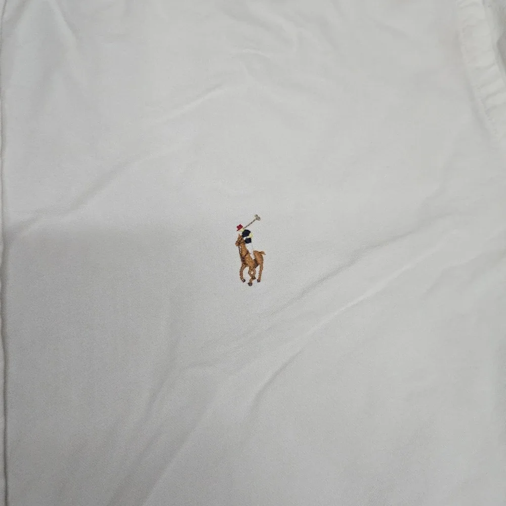 Polo Ralph Lauren Shirt Mens XL White Flesh Pony Button Up Down Long Sleeve